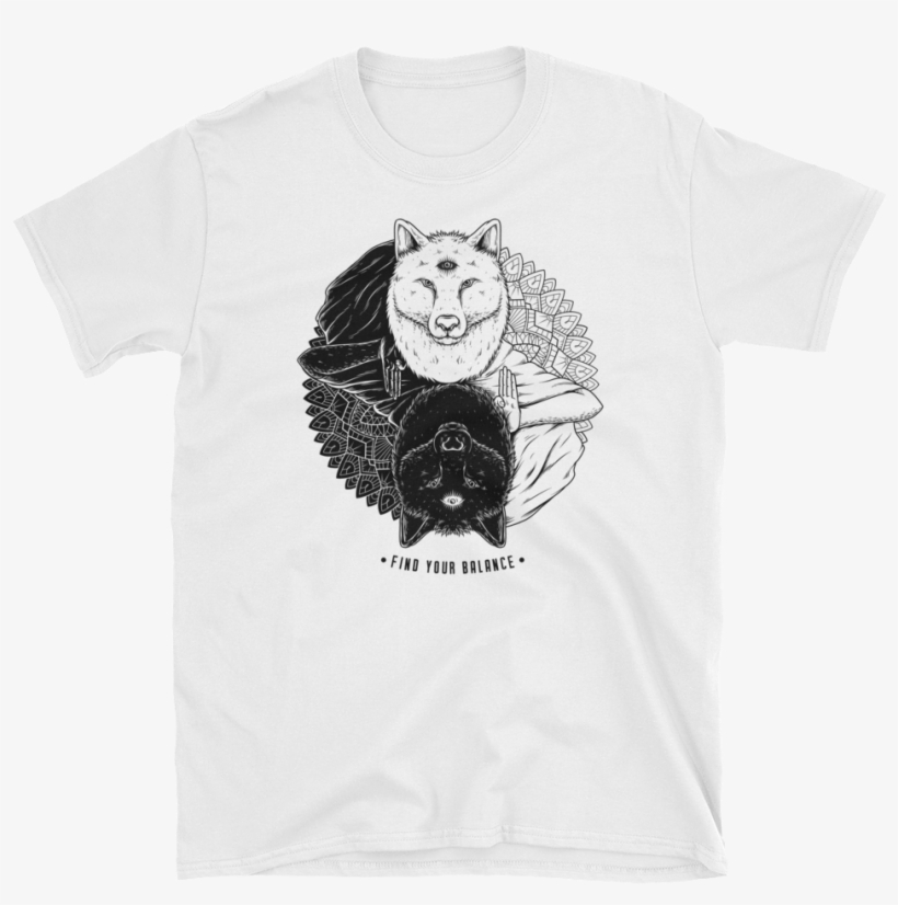 Yin And Yang Wolf Unisex T-shirt - Wolf Yin Yang, transparent png download