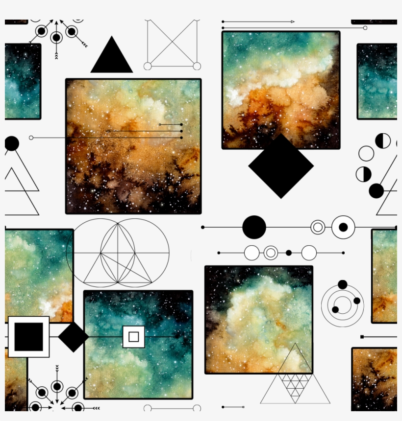 This Graphics Is Hand Drawn Gradient Watercolor Geometry - Zazzle Heilige Geometrie Und Wolken Kosmetiktasche, transparent png download