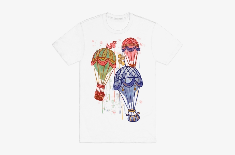 Watercolor Balloon Trip Mens T-shirt - Elon Musk Smoking Weed Shirt, transparent png download