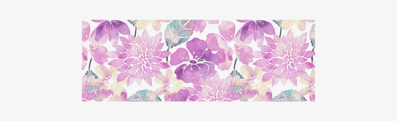 Pastel Watercolor Flower Pattern Classic Insulated - Heart Shaped Flower Watercolorpurple, transparent png download