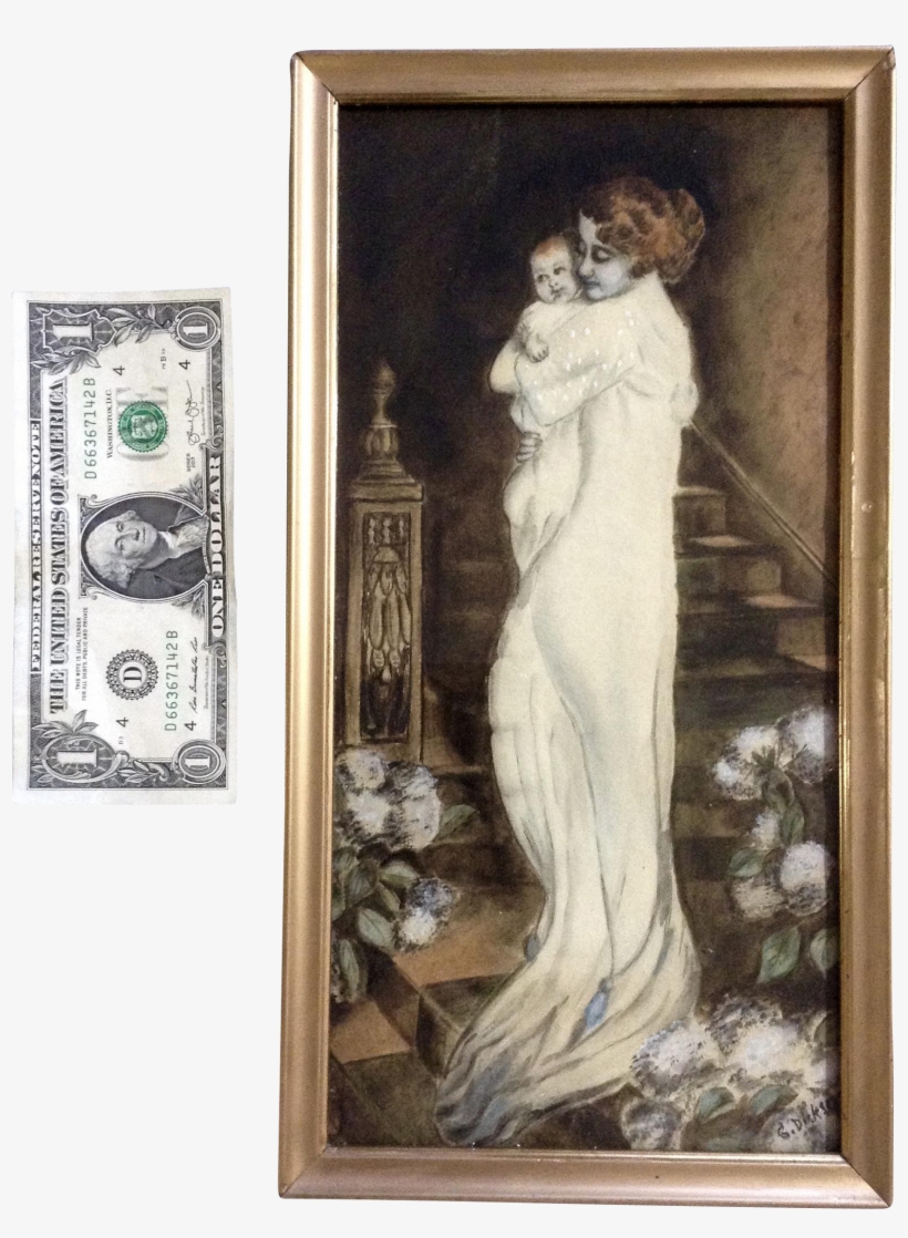 Dickson, Watercolor Painting Victorian Woman Holding - Lighthouse Grande 4c Stamp Stock Pages- 5 Pages, transparent png download