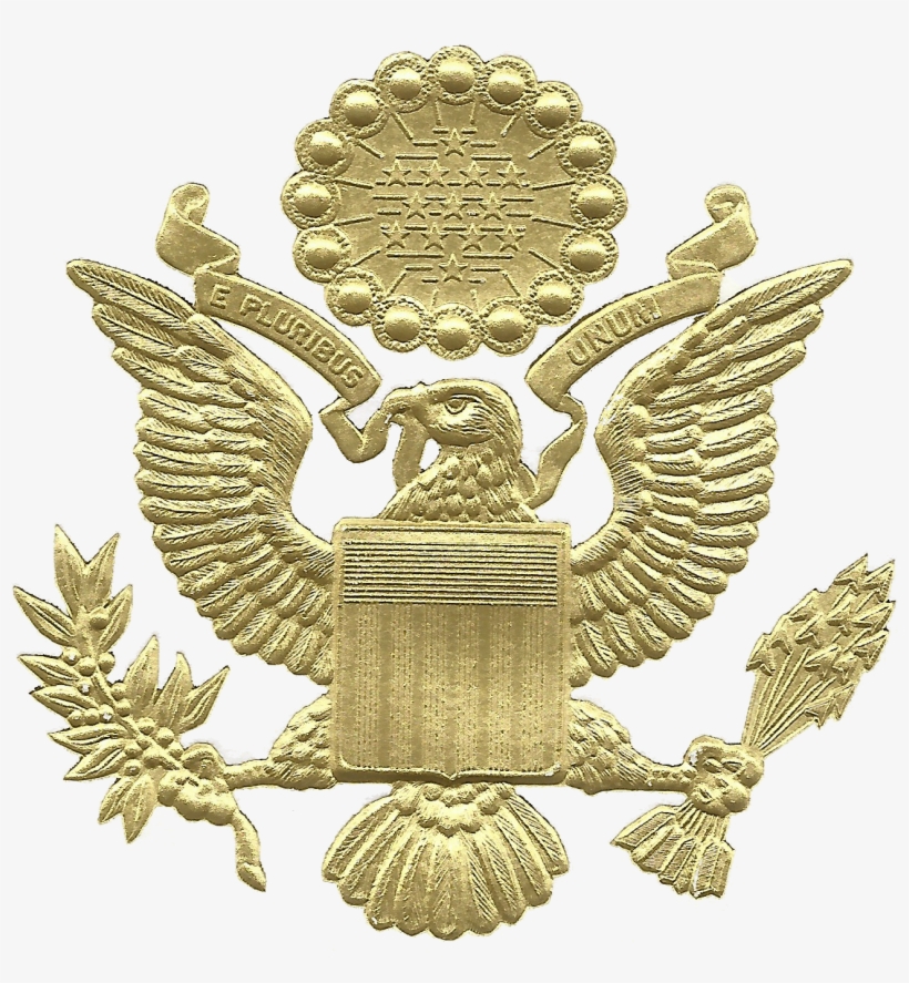 Great Seal Of The United States, Embossed Gold United States Seal Gold PNG Image Transparent