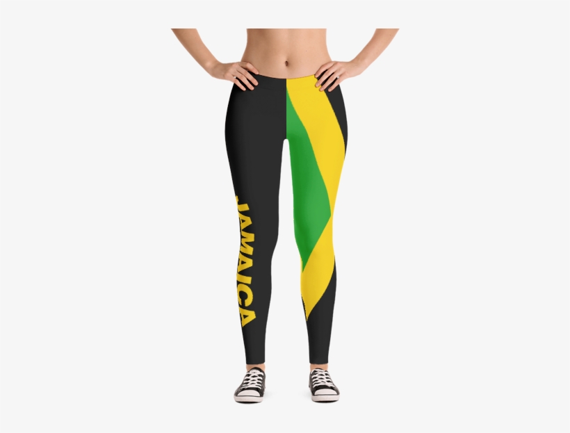 Jamaica "rep Yuh Flag" Leggings - Grey-black Halftone Sneakers, transparent png download