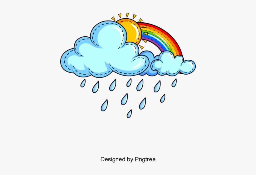 Beautiful Cool Cartoon Hand-painted Rain Water Droplets - Water, transparent png download