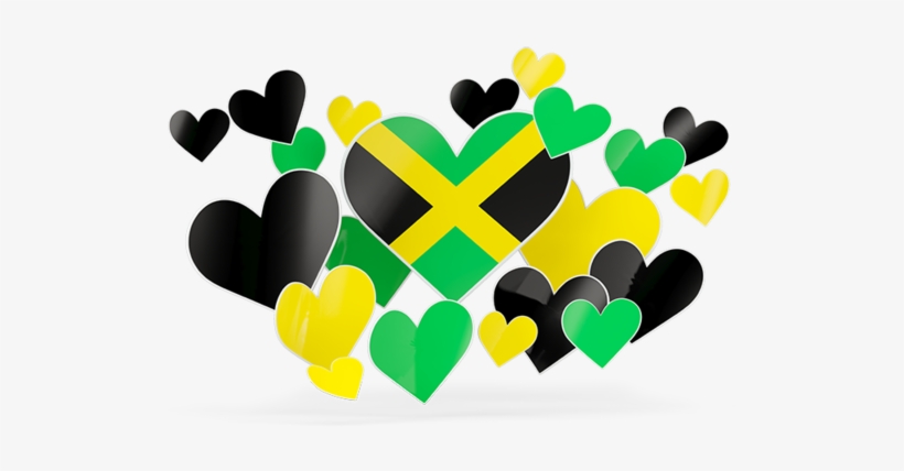 Illustration Of Flag Of Jamaica - Flag Jamaica Heart, transparent png download