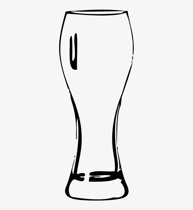 Pint Glass Clipart - Outline Of Beer Glass Clip Art, transparent png download