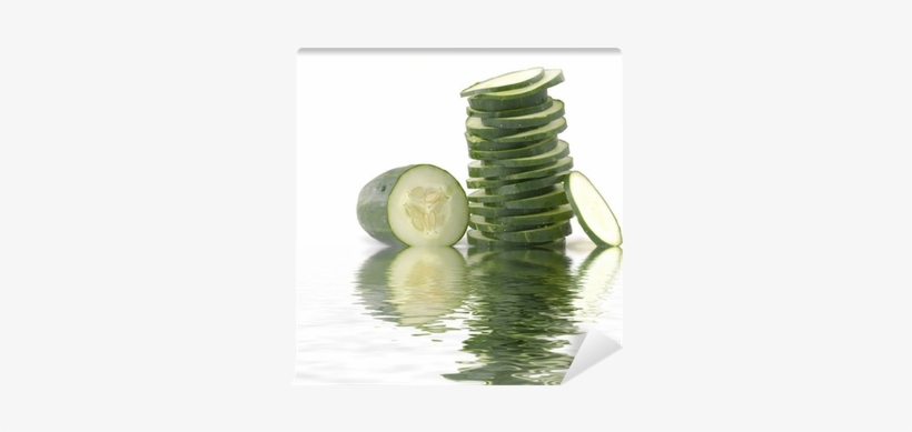 Reflection Of Stacked Green Cucumber Slices Wall Mural - Cucumber, transparent png download