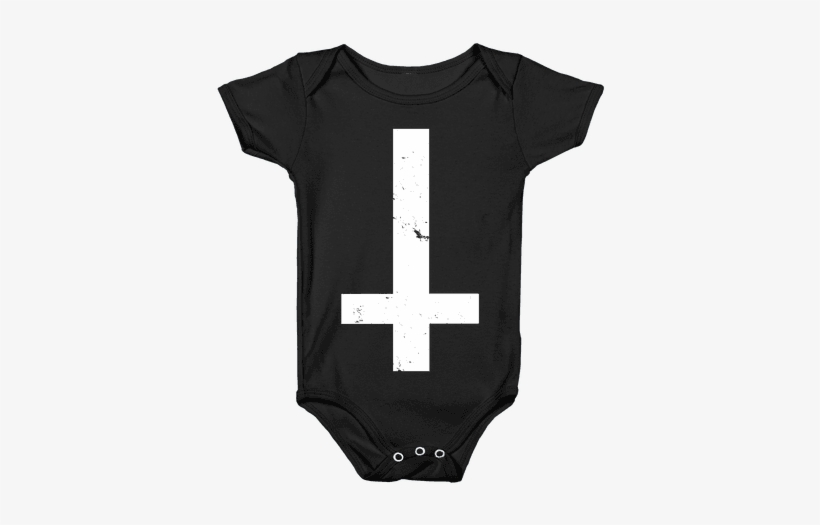Upside Down Cross Baby Onesy - Onesie, transparent png download