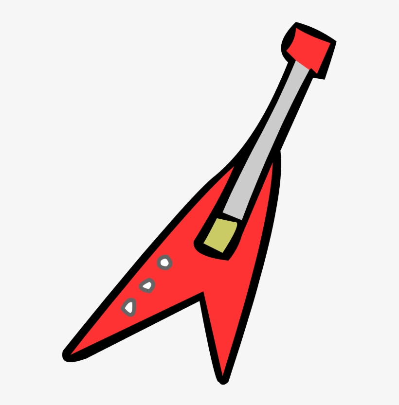 Old Red Electric Guitar - Club Penguin Red Guitar, transparent png download