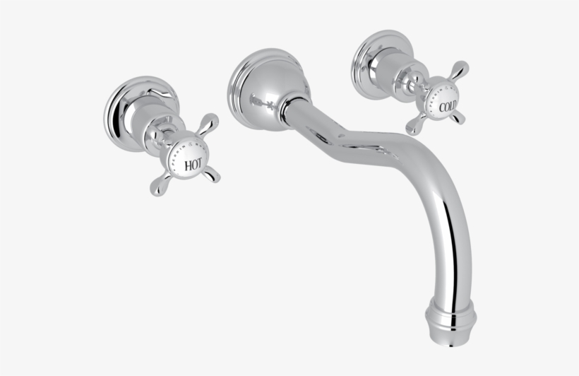 Perrin & Rowe Edwardian 3-hole Wall Mount Column Spout - Rohl U.3781x Perrin And Rowe Wall Mount Tub Filler, transparent png download