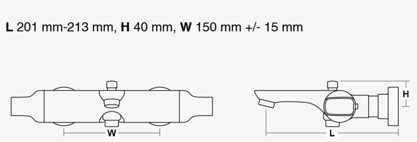Aleo Thermostatic 2 Handle 2 Hole Wall Mount Bath Shower - Diagram, transparent png download