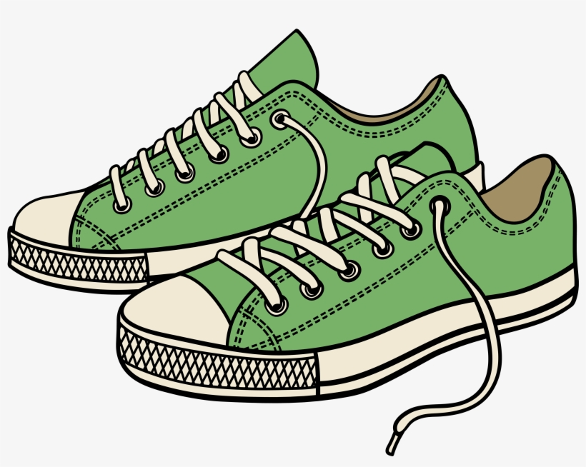 Green Sneakers Png Clipart - Shoe Clip Art, transparent png download