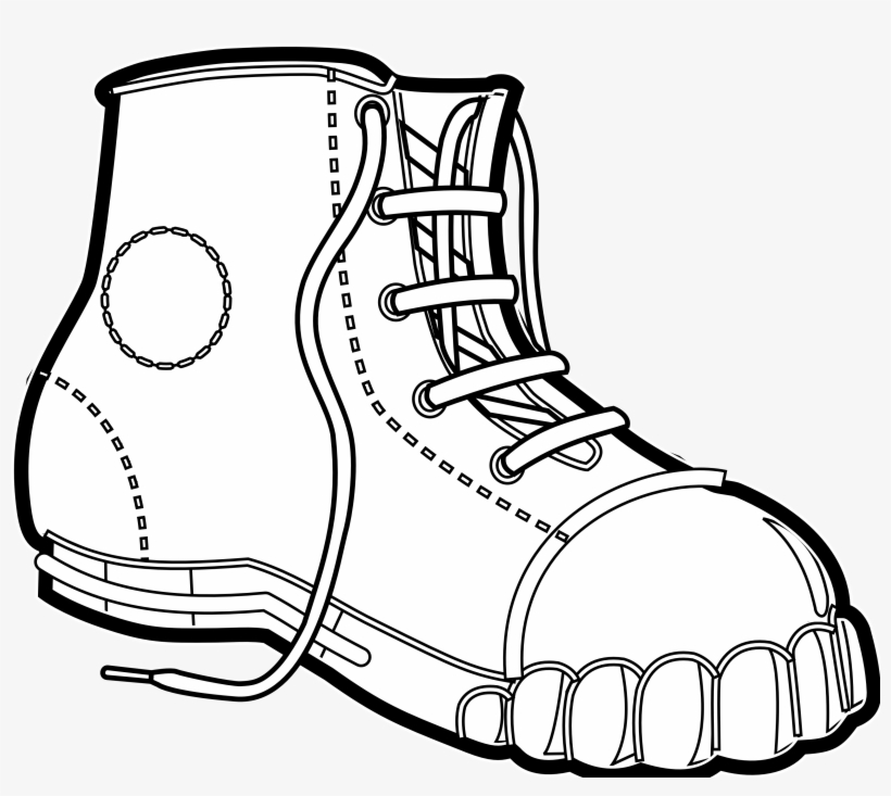 Shoe Clipart Banner Black And White - Boot Clip Art Black And White, transparent png download