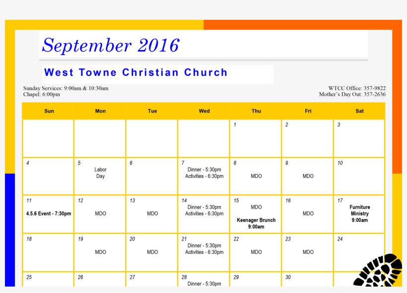 Calendar September 2016 E1472756750546 - Jpeg, transparent png download