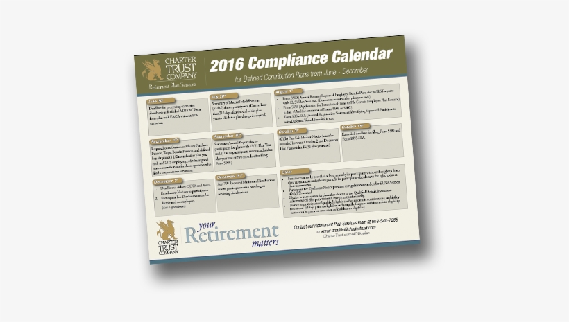 Click The Image To View The 2016 Compliance Calendar - Brochure, transparent png download
