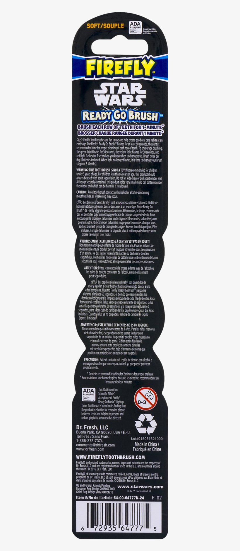 Firefly Star Wars Ready Go Brush Light Up Soft Toothbrush, - Dress, transparent png download