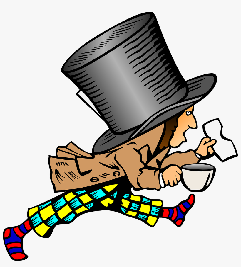 Topper Mad, Cup, People, Coffee, Running, Hatter, Hold, - Mad-hatter Round Ornament, transparent png download