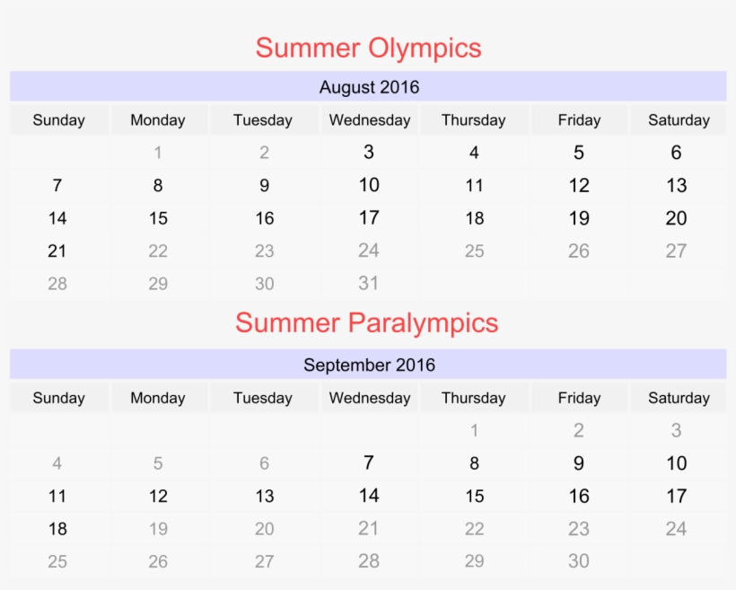 File Schedule Of The Rio De Janeiro Bid For The 2016 - Olympics Calendar 2016, transparent png download