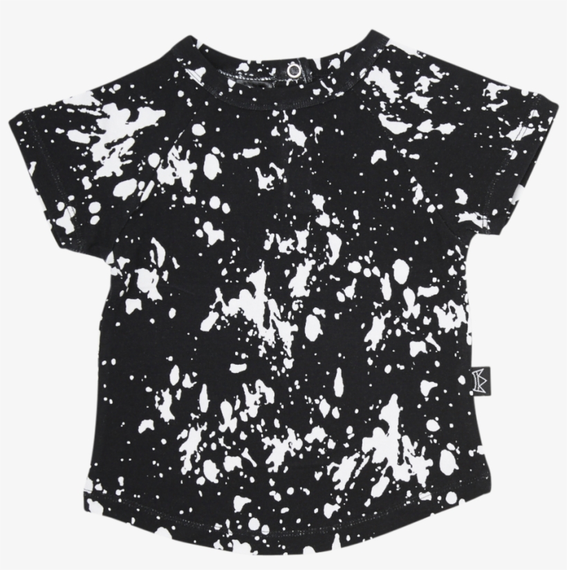 black shirt with paint splatter