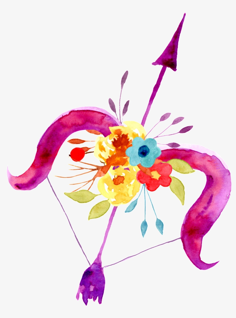 Flower Bow And Arrow Cartoon Transparent - Design, transparent png download