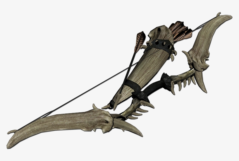 Horker Bows, Arrows And Quiver - Bow And Arrow Skyrim, transparent png download