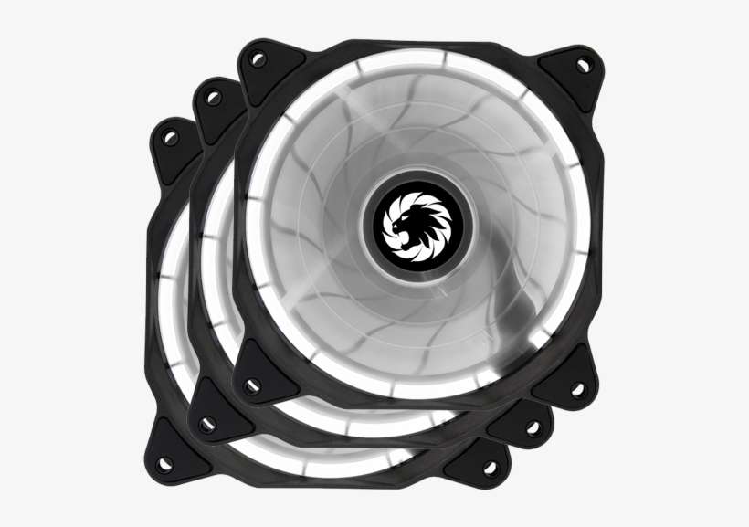 3x Game Max White Ring Led 12cm Cooling Fan, transparent png download