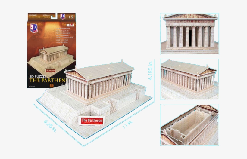 The Parthenon - 3d Jigsaw, transparent png download