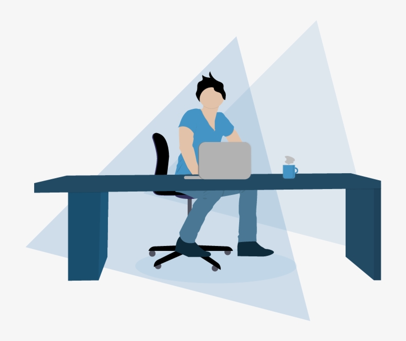 Man Sitting At A Desk Taking Part In A Live Interview, transparent png download