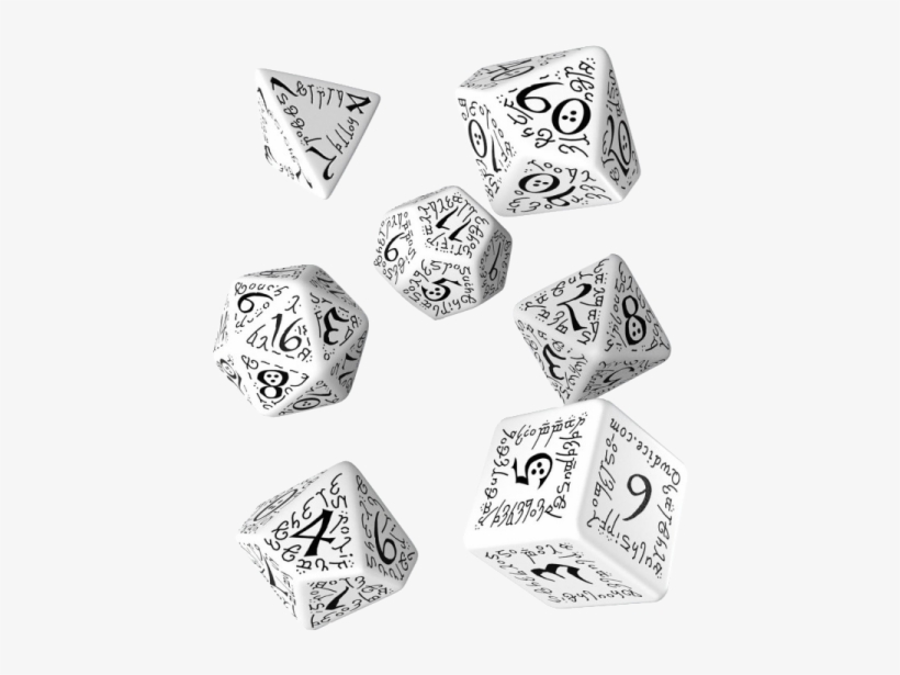 Elvish White & Black Dice Set, transparent png download