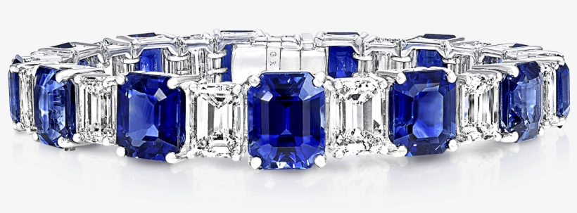 A Classic Graff Emerald Cut Sapphire And Diamond Bracelet, transparent png download