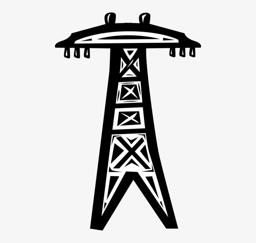 Vector Illustration Of Transmission Tower Carries Electrical, transparent png download