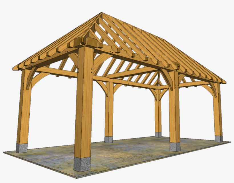 6 Post Oak Gazebo 3d1, transparent png download