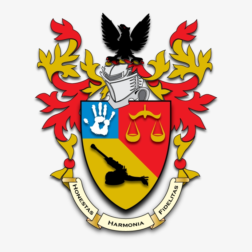 Per Bend, Gules And Or, A Libra Scale In Chief Of The, transparent png download