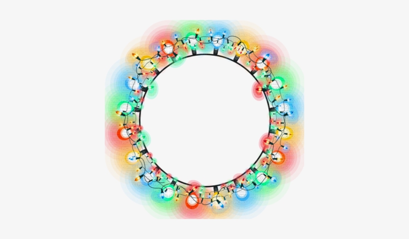 Christmas Lights Frame- Cadre Noel Lumiere - Christmas Lights In Circle, transparent png download