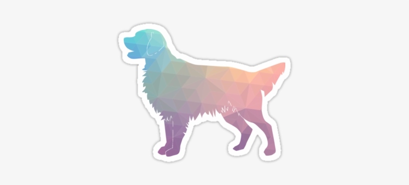 Flat-coated Retriever And Golden Retriever Geometric - Geometric Golden Retriever, transparent png download