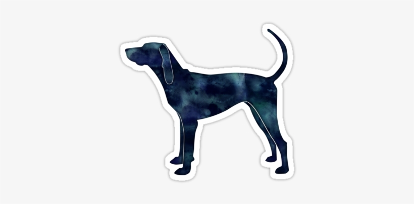 American English Coonhound Black Watercolor Silhouette - Dobermann, transparent png download