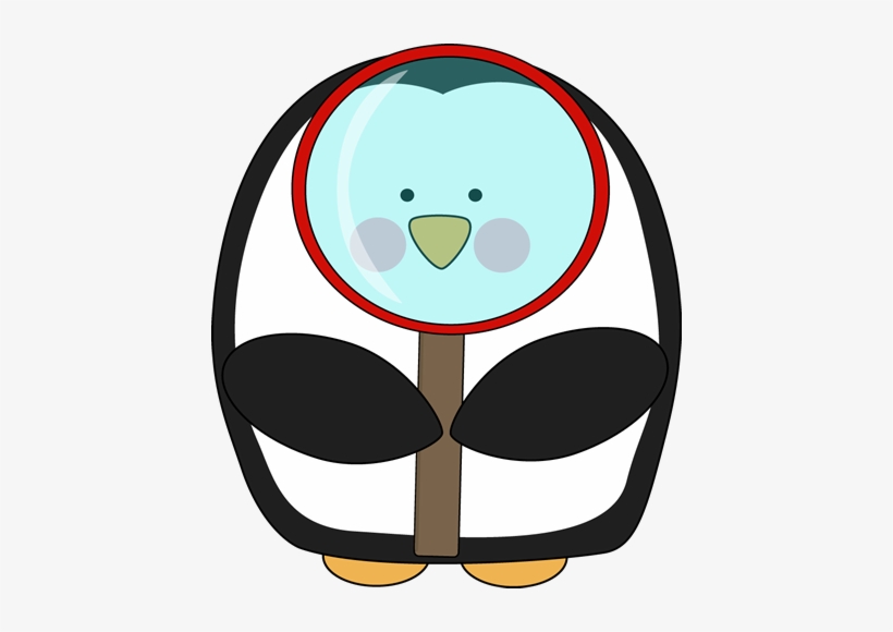 Penguin With A Magnifying Glass - Clip Art, transparent png download