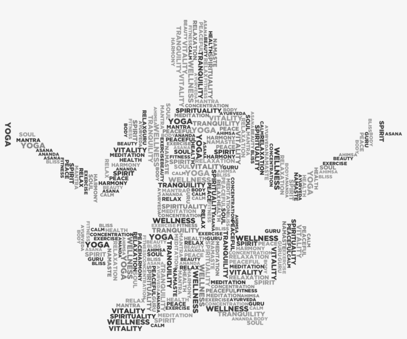 This Free Icons Png Design Of Yoga Pose Word Cloud, transparent png download
