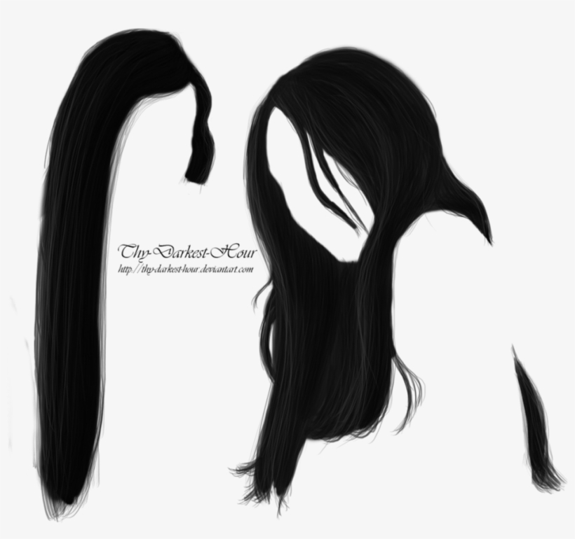 Black Hair Png Download Image - Long Dark Hair Png, transparent png download