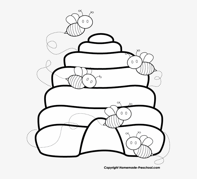 Click To Save Image - Black And White Beehive Clipart, transparent png download