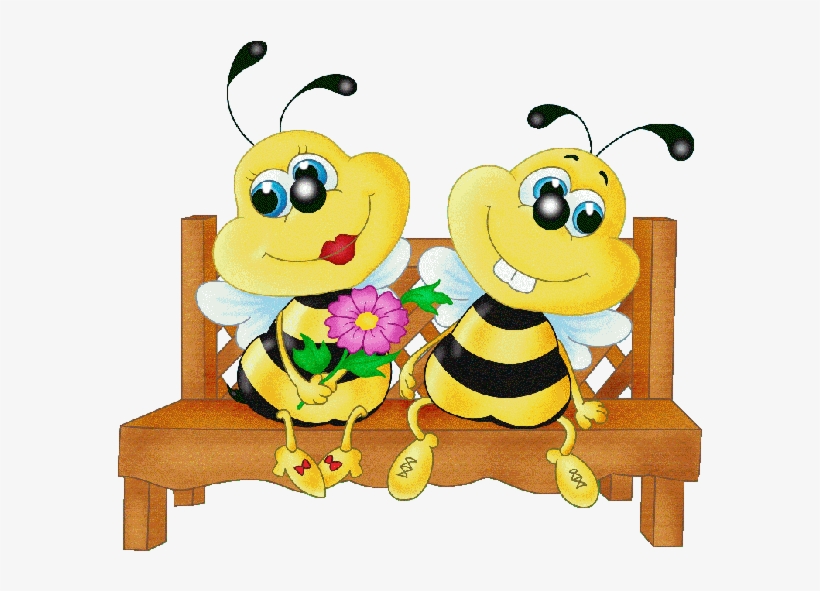 Valentine Love Bees Bee - 2 Bees In Love, transparent png download