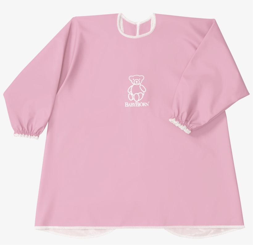 Babybjörn Long Sleeve Bib In Pink Bpa-free Plastic, - Baby Björn Long Sleeve Bib, transparent png download