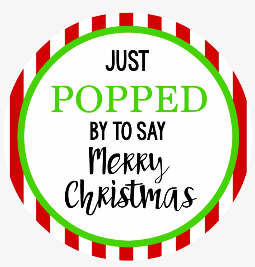 Poppedmerrychristmastag Poppedstripedtag - Circle, transparent png download