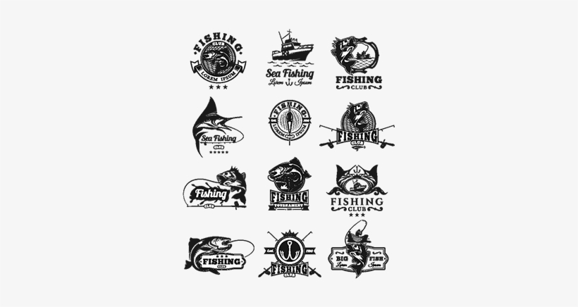 Set Of Vector Badges, Stickers On Catching Fish - Fishing Badge Vector, transparent png download