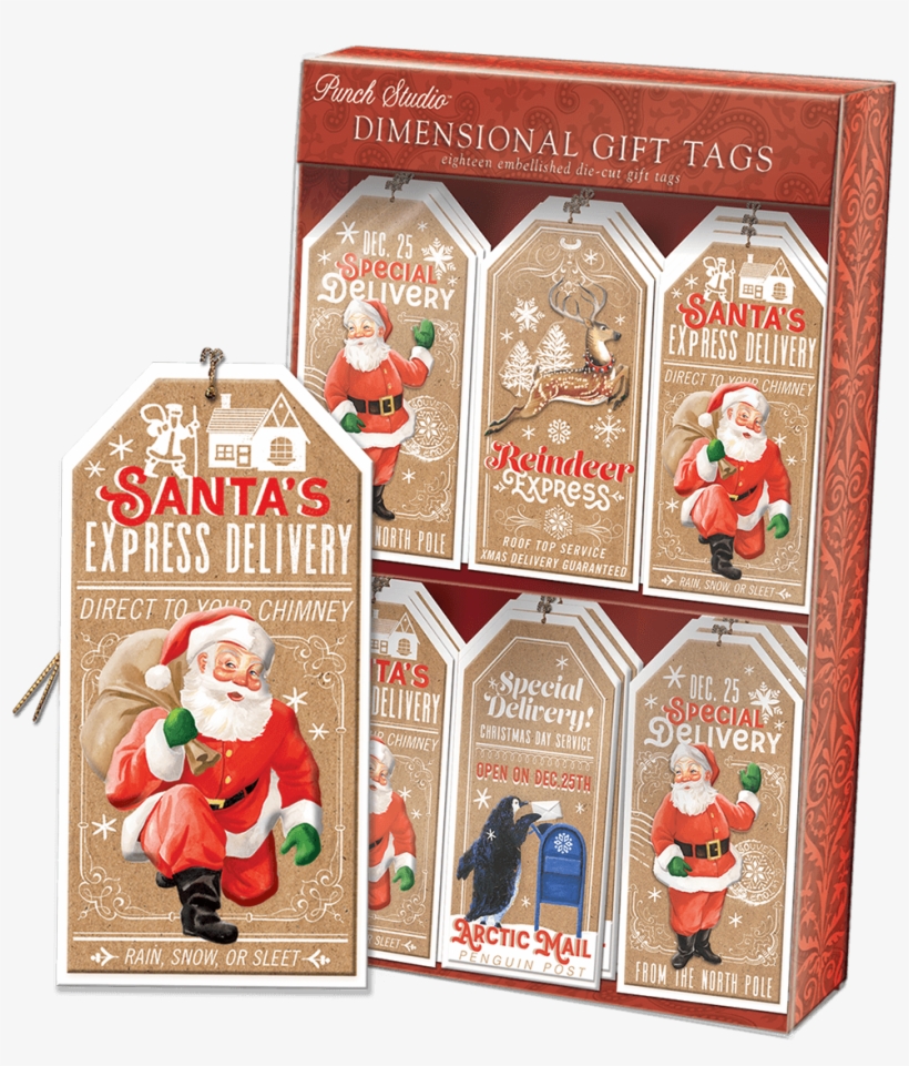 Special Delivery Holiday Gift Tags - Punch Studio Gift Tags Special Delivery 18 Pc, transparent png download