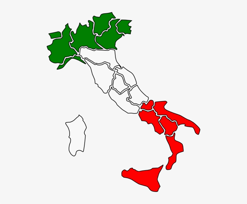 Italian Flag Clip Art - Map Of Italy Clip Art, transparent png download