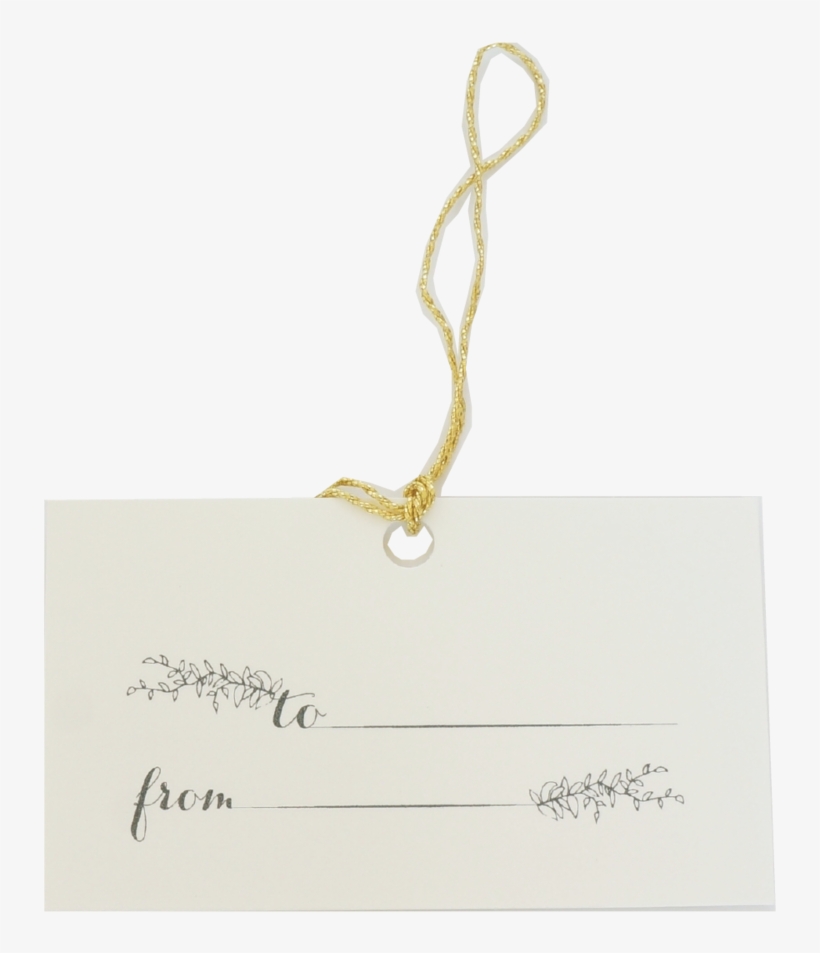 Holiday Gift Tag Evergreen And Gold Calligraphy Style - Chain, transparent png download