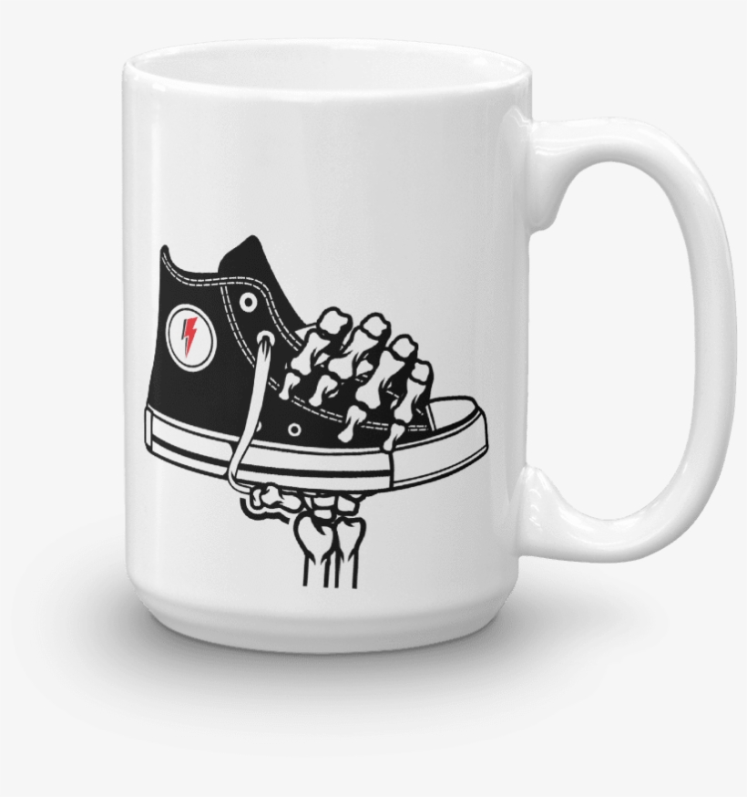Skeleton Hand Grabbing High Top Sneaker Mug In Black - Mug, transparent png download
