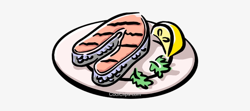 Grilled Salmon Royalty Free Vector Clip Art Illustration - Grilled Fish Clipart Png, transparent png download