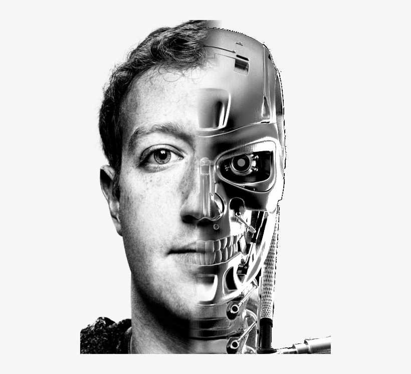 Mark Zuckerberg Face Black And White Monochrome Photography - Mark Zuckerberg Is A Robot, transparent png download